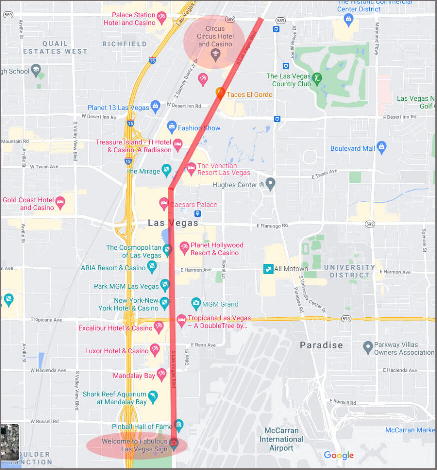 LAS VEGAS HOTEL MAP - The Strip