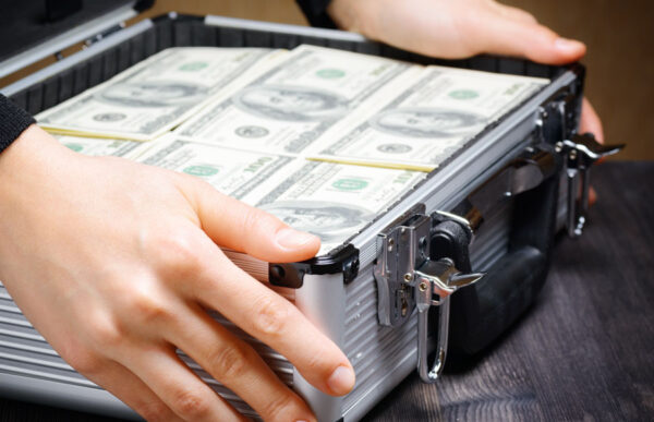 Briefcase Full Of Stacks Of Hundred-dollar Bills