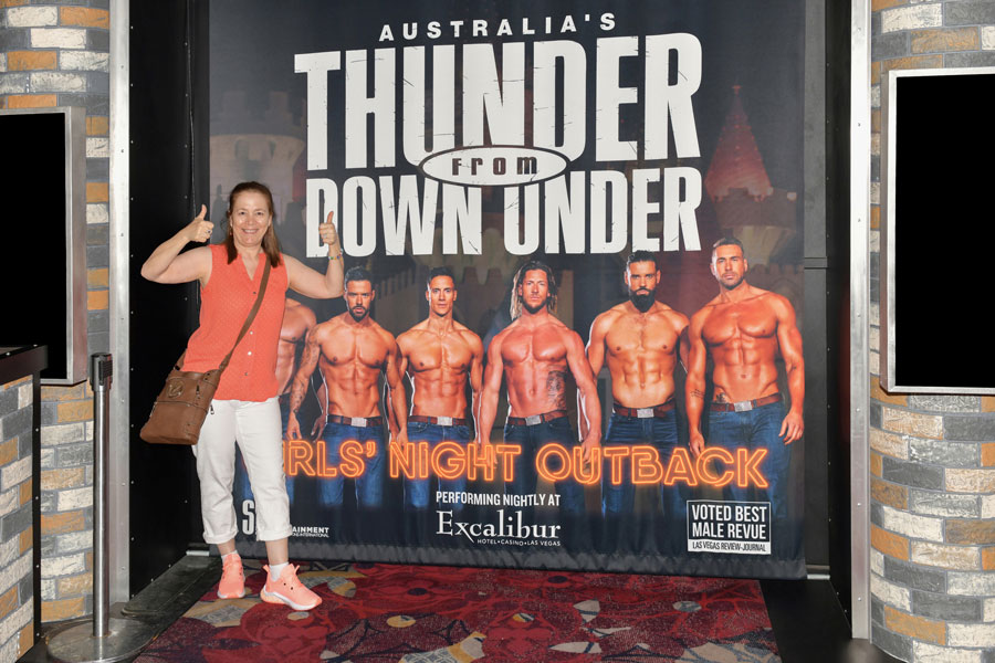 Australian dancers from the Thunder From Down Under Showroom