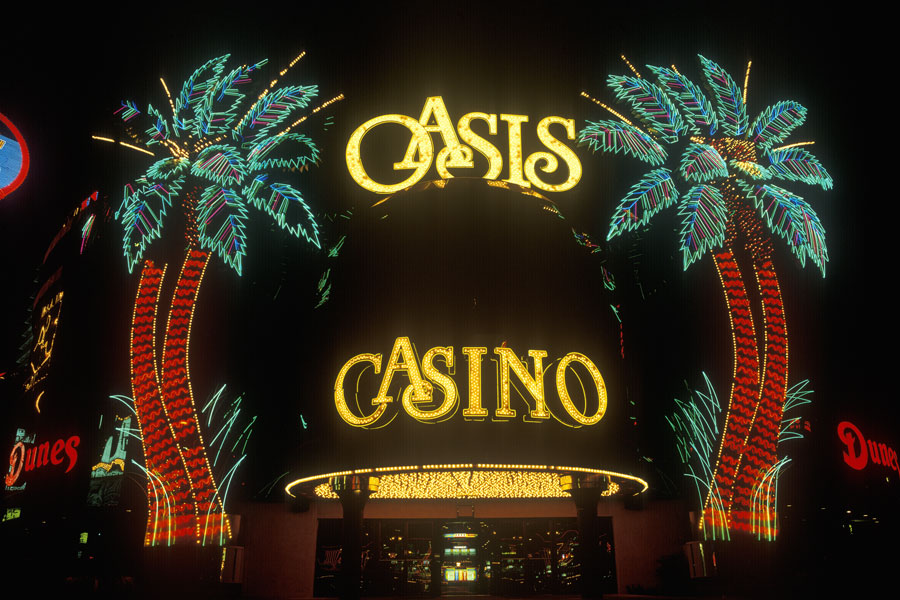 Oasis Hotel at night, Las Vegas