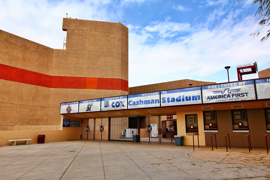 Las Vegas, Nevada, USA-23 February 2015：In front of the Cashman Field, Home of the Las Vegas 51s