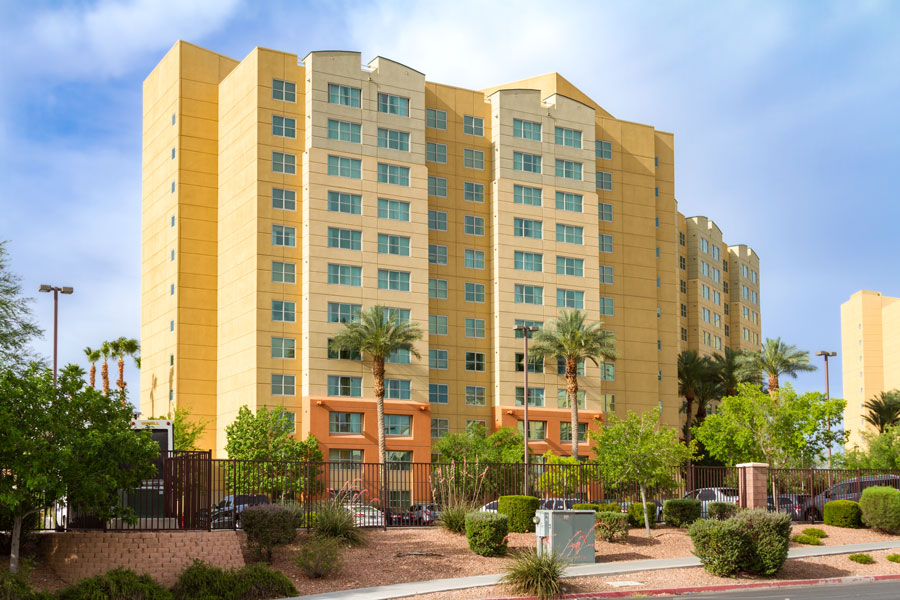 Las Vegas, NV, USA – June 7, 2021: A view of a building at The GrandView Resort in Las Vegas, Nevada.